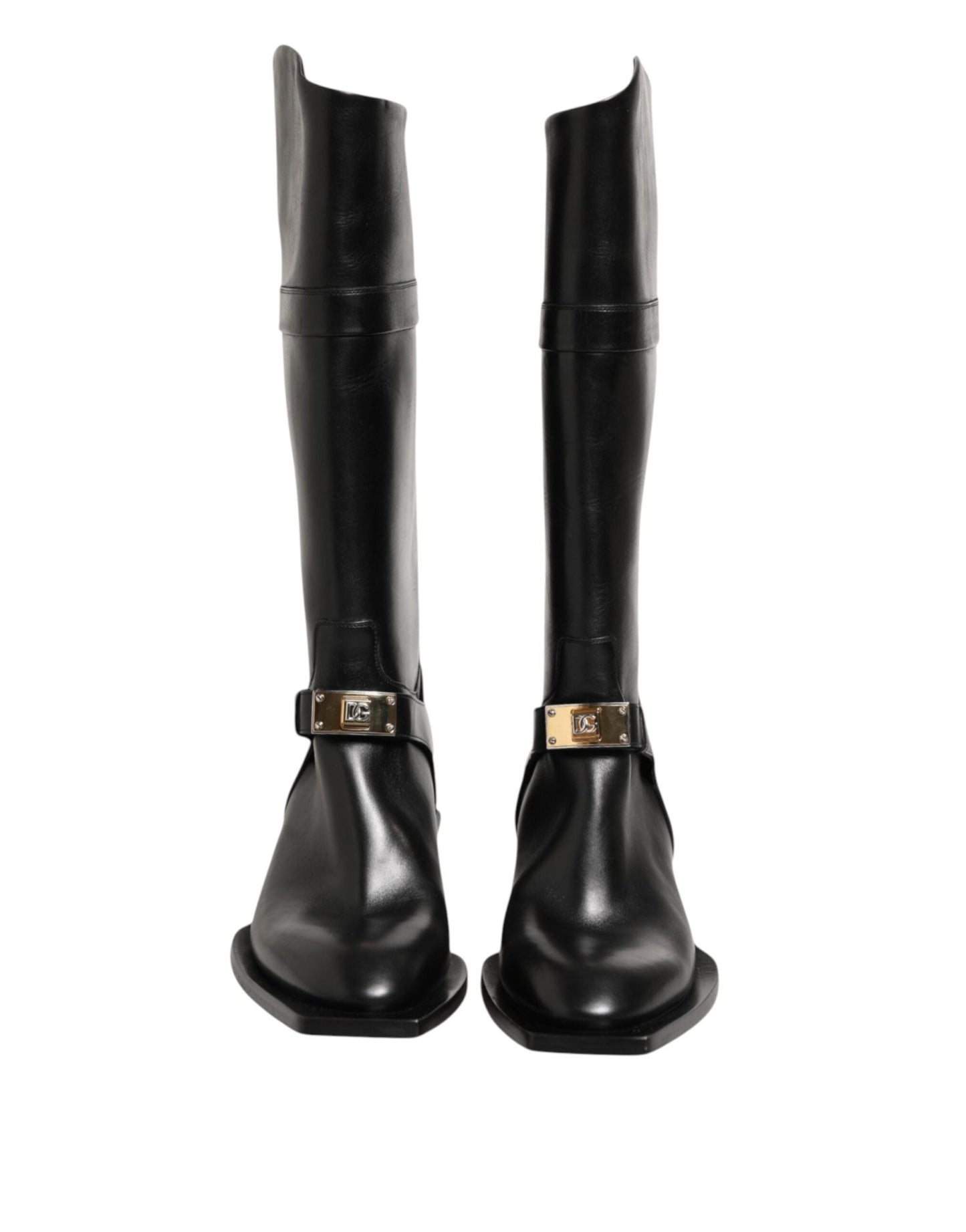 Dolce & Gabbana Black Logo Plaque Over The Calf Boot Shoes – EU44/US11 par Dolce & Gabbana | Disponible sur Sandy Store ByNet