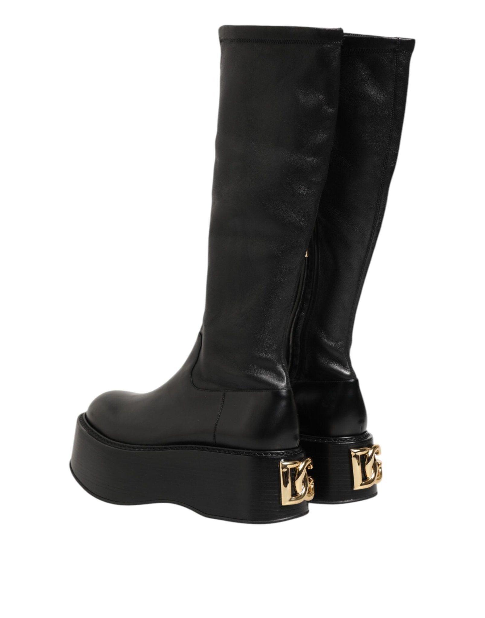 Dolce & Gabbana Black Logo Plaque Over The Calf Boots Shoes – EU44/US11 par Dolce & Gabbana | Disponible sur Sandy Store ByNet