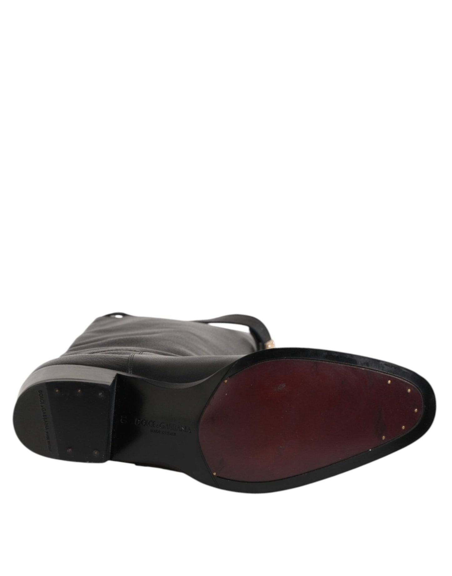 Dolce & Gabbana Black Logo Plaque Over The Calf Boots Shoes – EU44/US11 par Dolce & Gabbana | Disponible sur Sandy Store ByNet