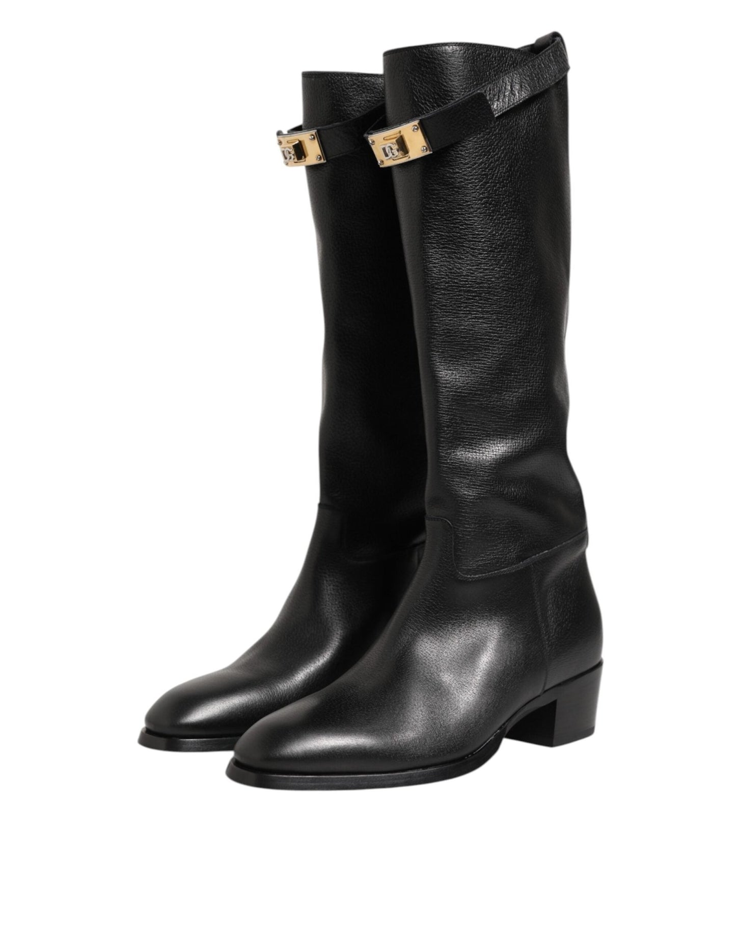 Dolce & Gabbana Black Logo Plaque Over The Calf Boots Shoes – EU44/US11 par Dolce & Gabbana | Disponible sur Sandy Store ByNet
