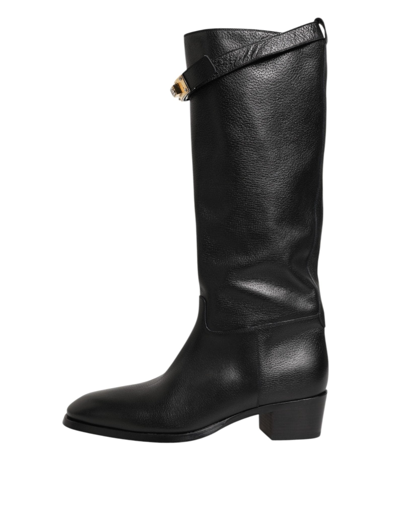Dolce & Gabbana Black Logo Plaque Over The Calf Boots Shoes – EU44/US11 par Dolce & Gabbana | Disponible sur Sandy Store ByNet