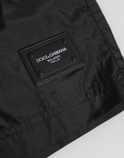 Dolce & Gabbana Black Logo Polyester Beachwear Shorts Swimwear – IT4 | S par Dolce & Gabbana | Disponible sur Sandy Store ByNet