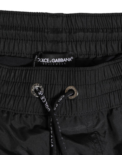 Dolce & Gabbana Black Logo Polyester Beachwear Shorts Swimwear – IT4 | S par Dolce & Gabbana | Disponible sur Sandy Store ByNet