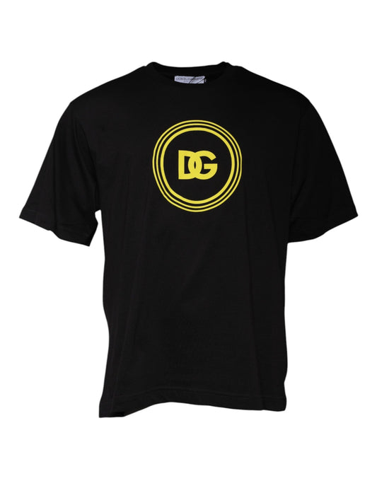 Dolce & Gabbana Black Logo Print Cotton Crew Neck T-shirt – IT46 | S par Dolce & Gabbana | Disponible sur Sandy Store ByNet