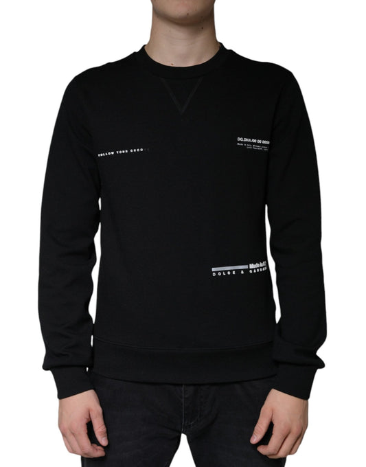 Dolce & Gabbana Black Logo Print CrewNeck Sweatshirt Sweater - Sandy Store ByNet