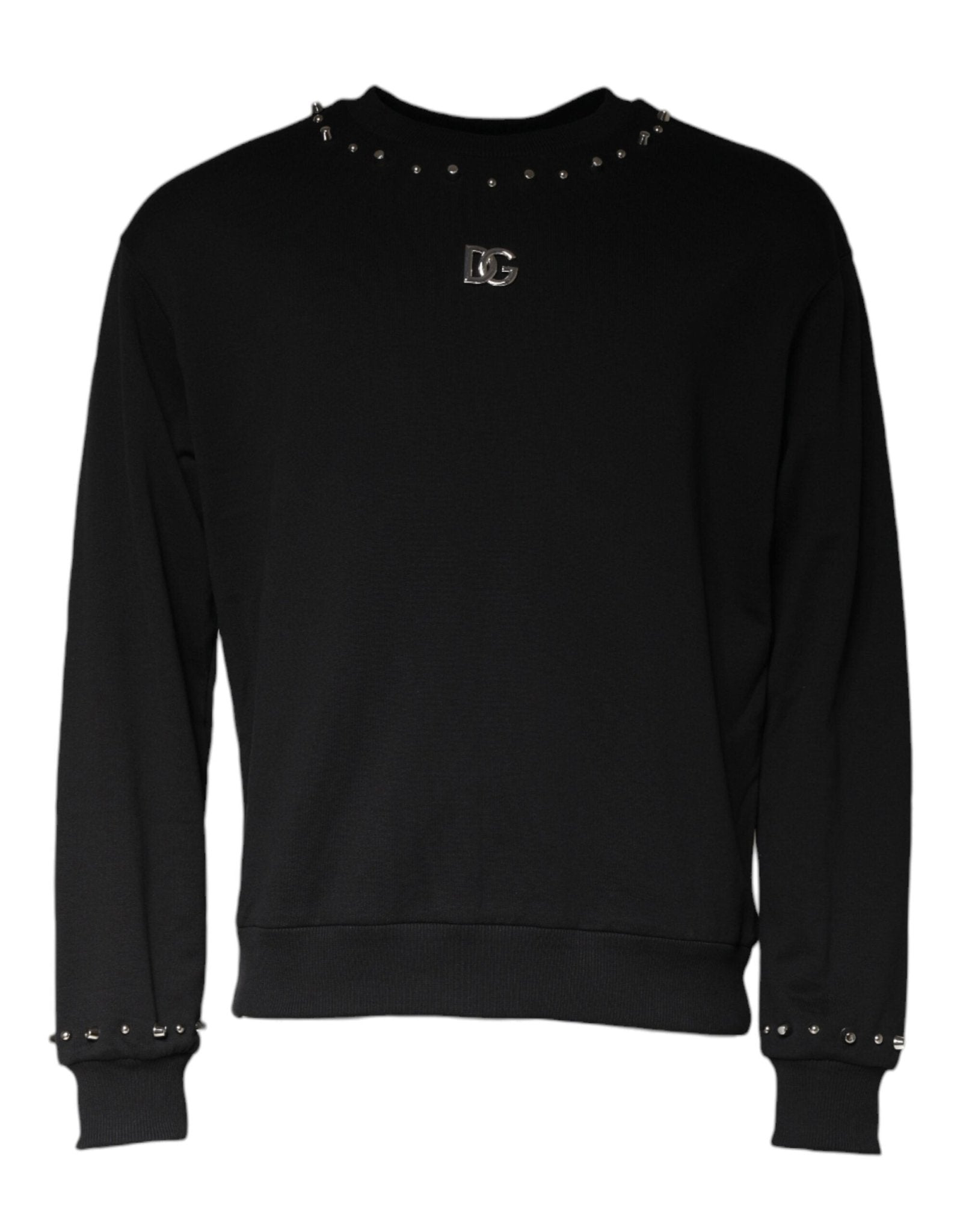 Dolce & Gabbana Black Logo Stud Pullover Sweatshirt Sweater – IT48 | M par Dolce & Gabbana | Disponible sur Sandy Store ByNet