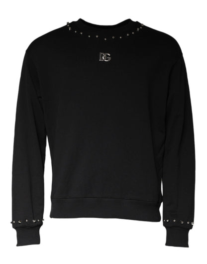 Dolce & Gabbana Black Logo Stud Pullover Sweatshirt Sweater – IT48 | M par Dolce & Gabbana | Disponible sur Sandy Store ByNet