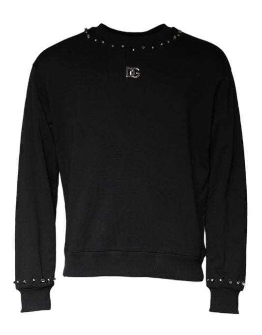 Dolce & Gabbana Black Logo Stud Pullover Sweatshirt Sweater – IT48 | M par Dolce & Gabbana | Disponible sur Sandy Store ByNet