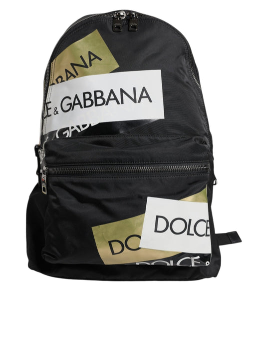 Dolce & Gabbana Black Logo Tape Polyamide School Travel Backpack Bag - Sandy Store ByNet