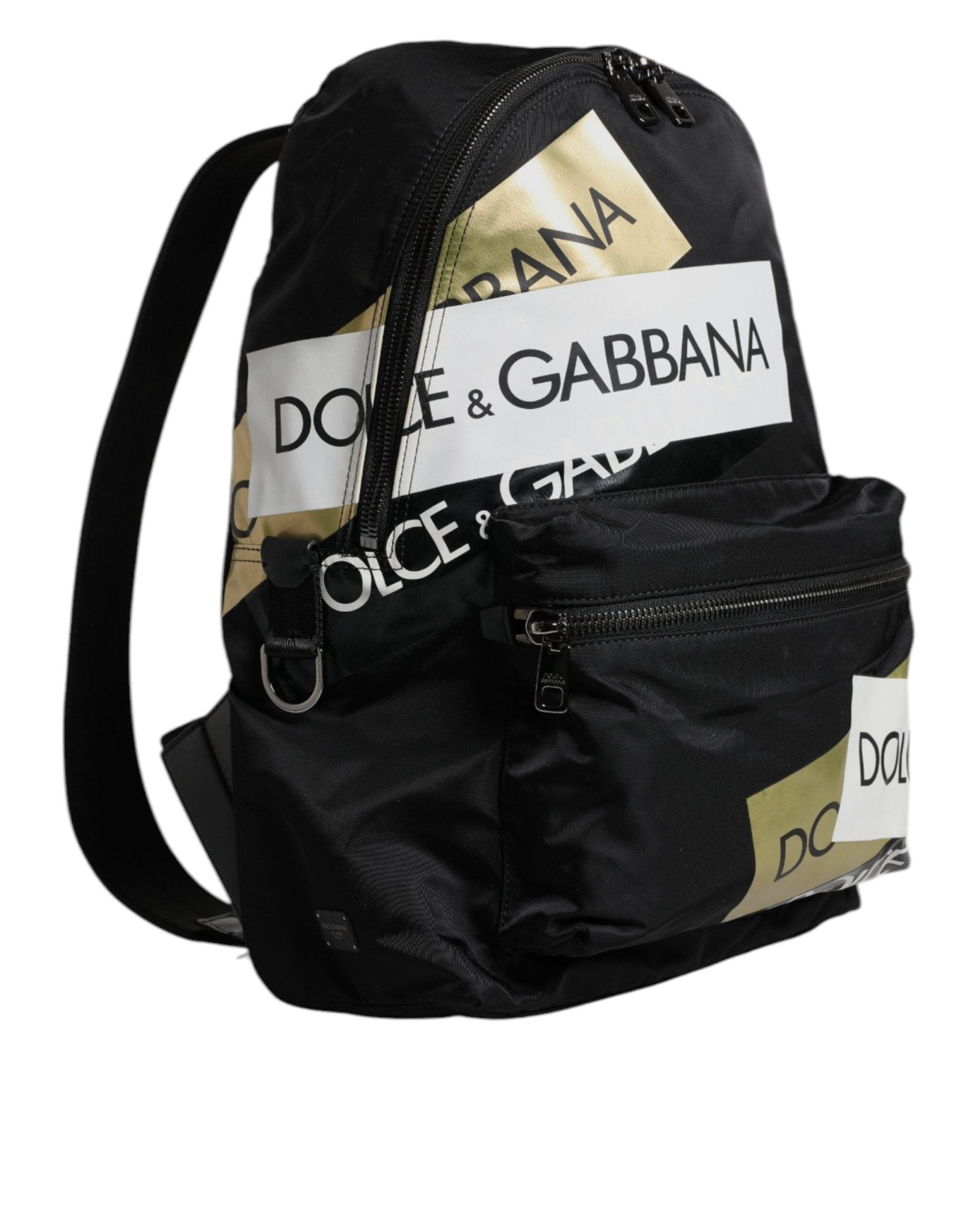 Dolce & Gabbana Black Logo Tape Polyamide School Travel Backpack Bag - Sandy Store ByNet