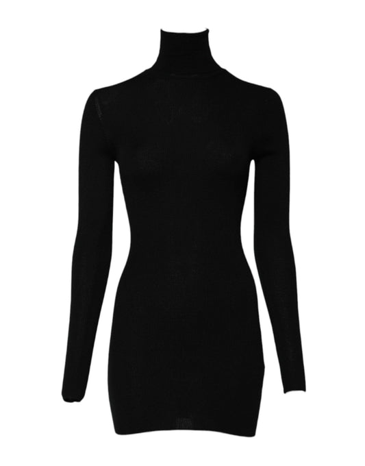 Dolce & Gabbana Black Long Sleeves Turtle Neck Mini Dress – IT36|XXS par Dolce & Gabbana | Disponible sur Sandy Store ByNet