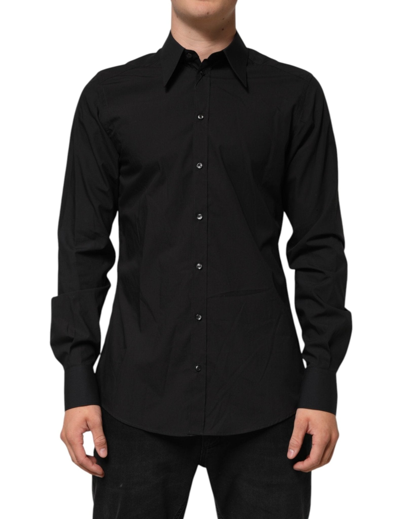 Dolce & Gabbana Black MARTINI Slim Fit Dress Formal Men Shirt – IT40 | M par Dolce & Gabbana | Disponible sur Sandy Store ByNet