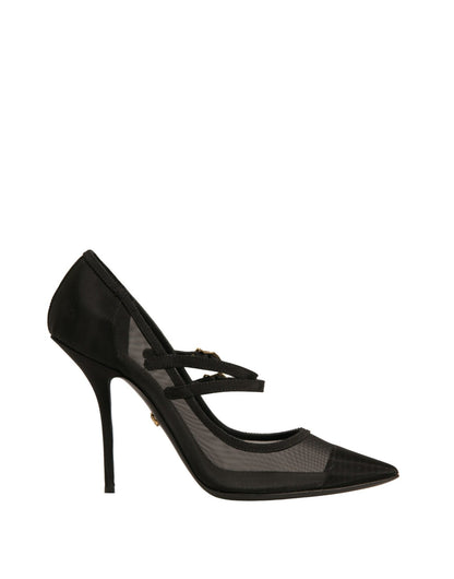 Dolce & Gabbana Black Mesh Mary Jane High Heels Pumps Shoes - Sandy Store ByNet