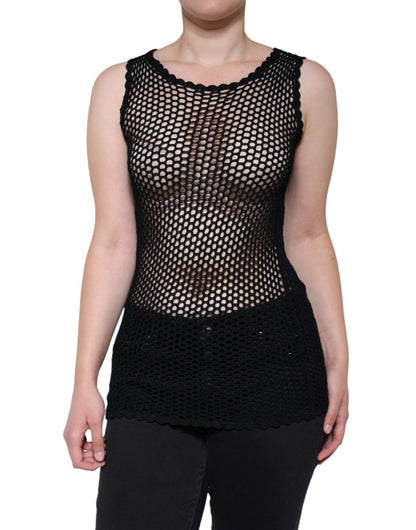Dolce & Gabbana Black Mesh See Through Sleeveless Tank Top – IT40|S par Dolce & Gabbana | Disponible sur Sandy Store ByNet
