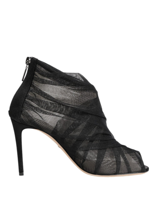 Dolce & Gabbana Black Mesh Stiletto Heels Ankle Boots Shoes – EU38/US7.5 par Dolce & Gabbana | Disponible sur Sandy Store ByNet