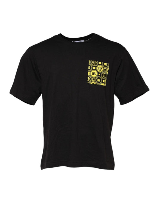 Dolce & Gabbana Black Minimalist Cotton Crew Neck T-shirt – IT48 | M par Dolce & Gabbana | Disponible sur Sandy Store ByNet