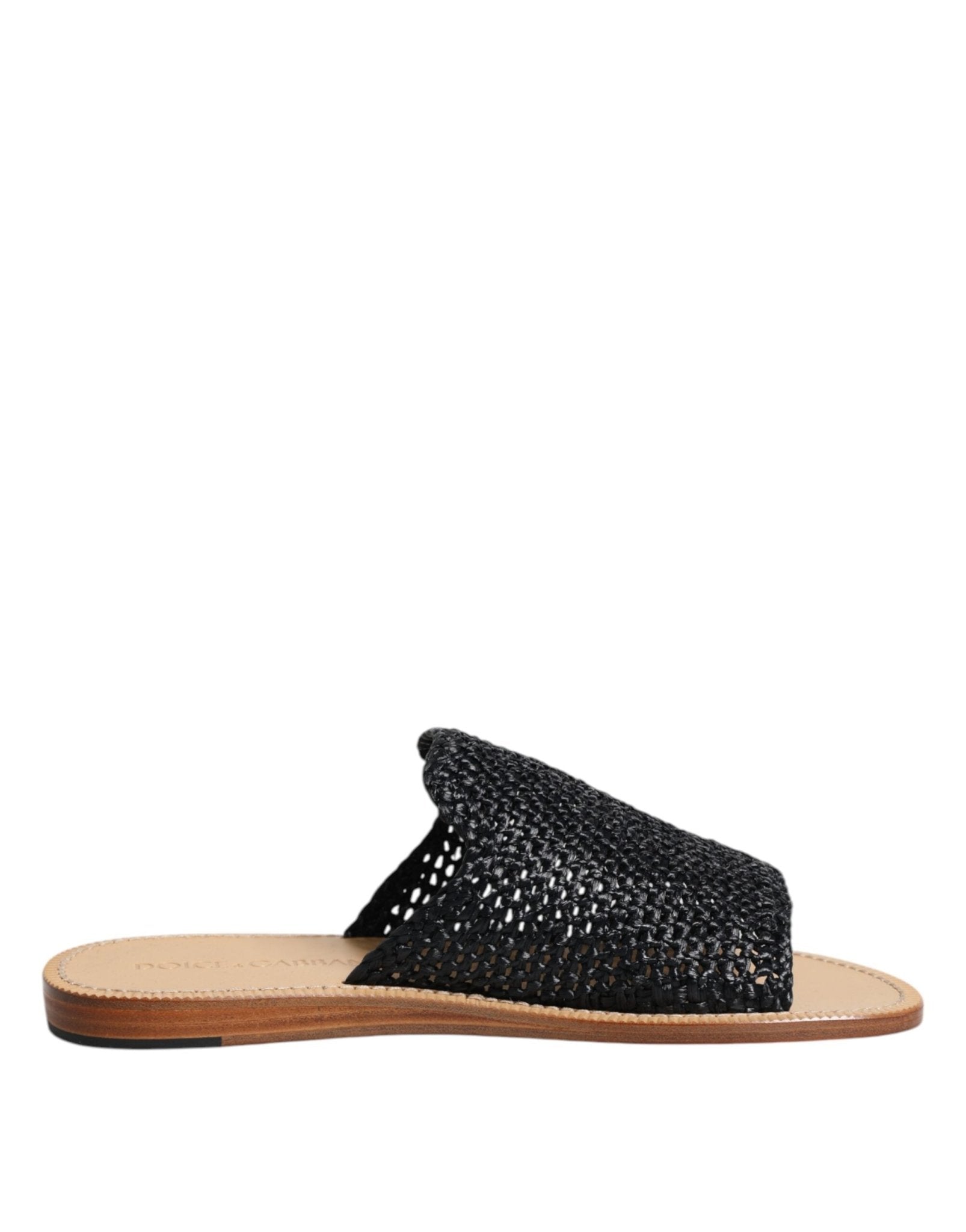 Dolce & Gabbana Black Monochrome Braided Raffia Slides Shoes – EU40/US7 par Dolce & Gabbana | Disponible sur Sandy Store ByNet