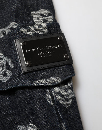 Dolce & Gabbana Black Monogram Denim Cargo Men Bermuda Short – IT48 | M par Dolce & Gabbana | Disponible sur Sandy Store ByNet