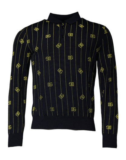 Dolce & Gabbana Black Monogram Mock Neck Pullover Sweater - Sandy Store ByNet