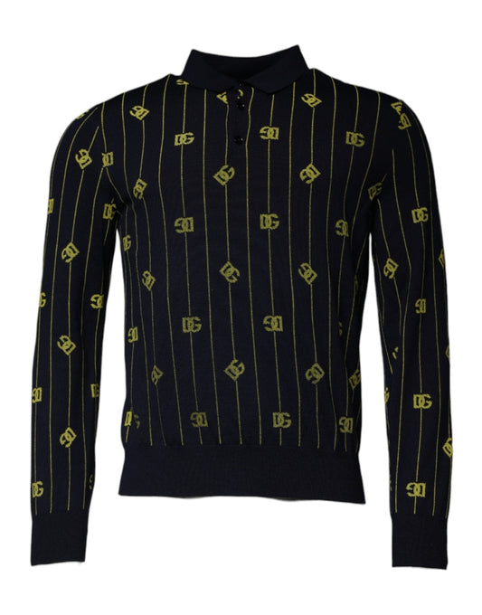 Dolce & Gabbana Black Monogram Mock Neck Pullover Sweater - Sandy Store ByNet