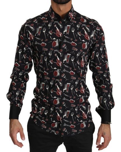 Dolce & Gabbana Black Musical Instrument Slim fit Shirt – IT40 | M par Dolce & Gabbana | Disponible sur Sandy Store ByNet