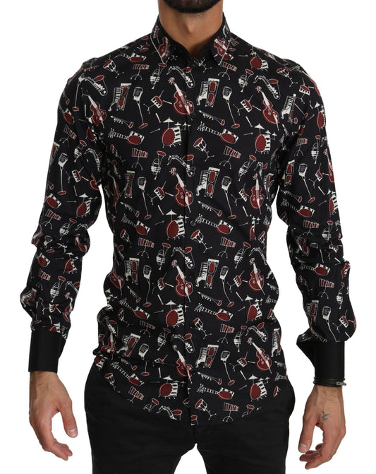 Dolce & Gabbana Black Musical Instrument Slim fit Shirt – IT40 | M par Dolce & Gabbana | Disponible sur Sandy Store ByNet