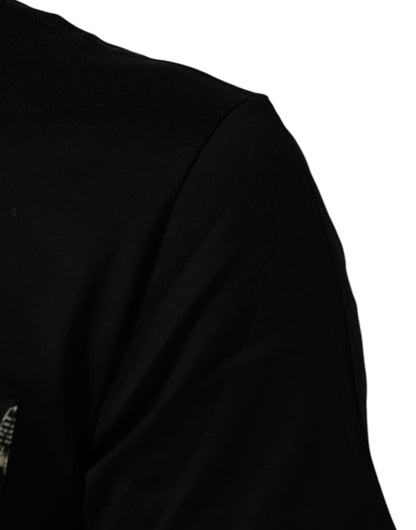 Dolce & Gabbana Black Musical Print Cotton Crew Neck T-shirt – IT52 | XL par Dolce & Gabbana | Disponible sur Sandy Store ByNet