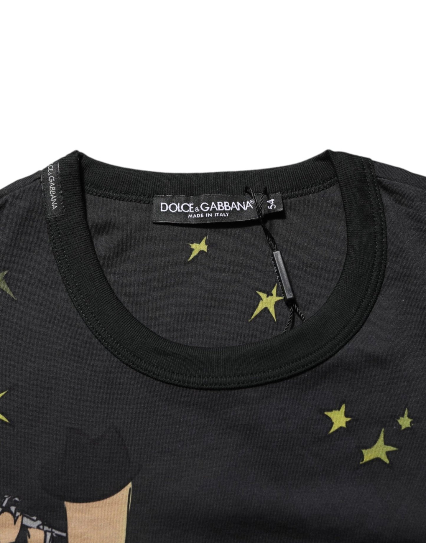 Dolce & Gabbana Black Musical Print Cotton Crew Neck T-shirt – IT54 | XL par Dolce & Gabbana | Disponible sur Sandy Store ByNet