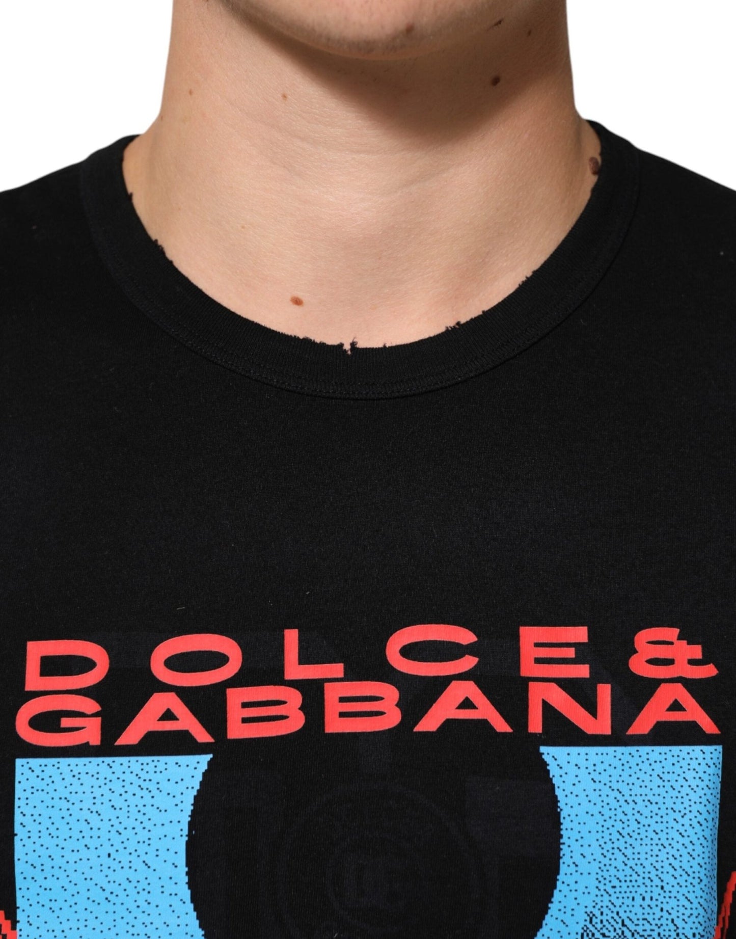 Dolce & Gabbana Black Musical Print Cotton Crew Neck T-shirt – IT54 | XL par Dolce & Gabbana | Disponible sur Sandy Store ByNet