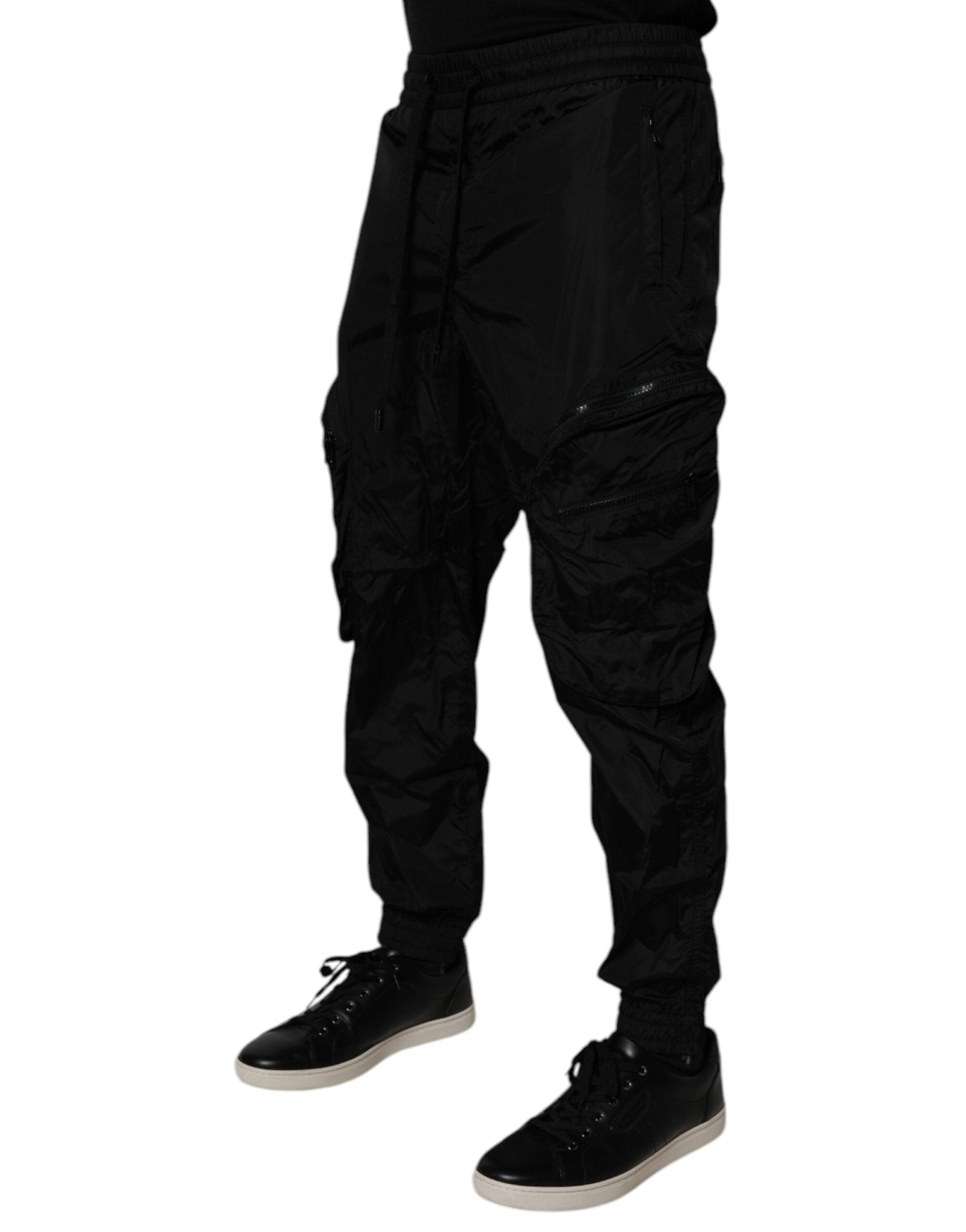 Dolce & Gabbana Black Nylon Cargo Jogger Men Sweatpants Pants - Sandy Store ByNet