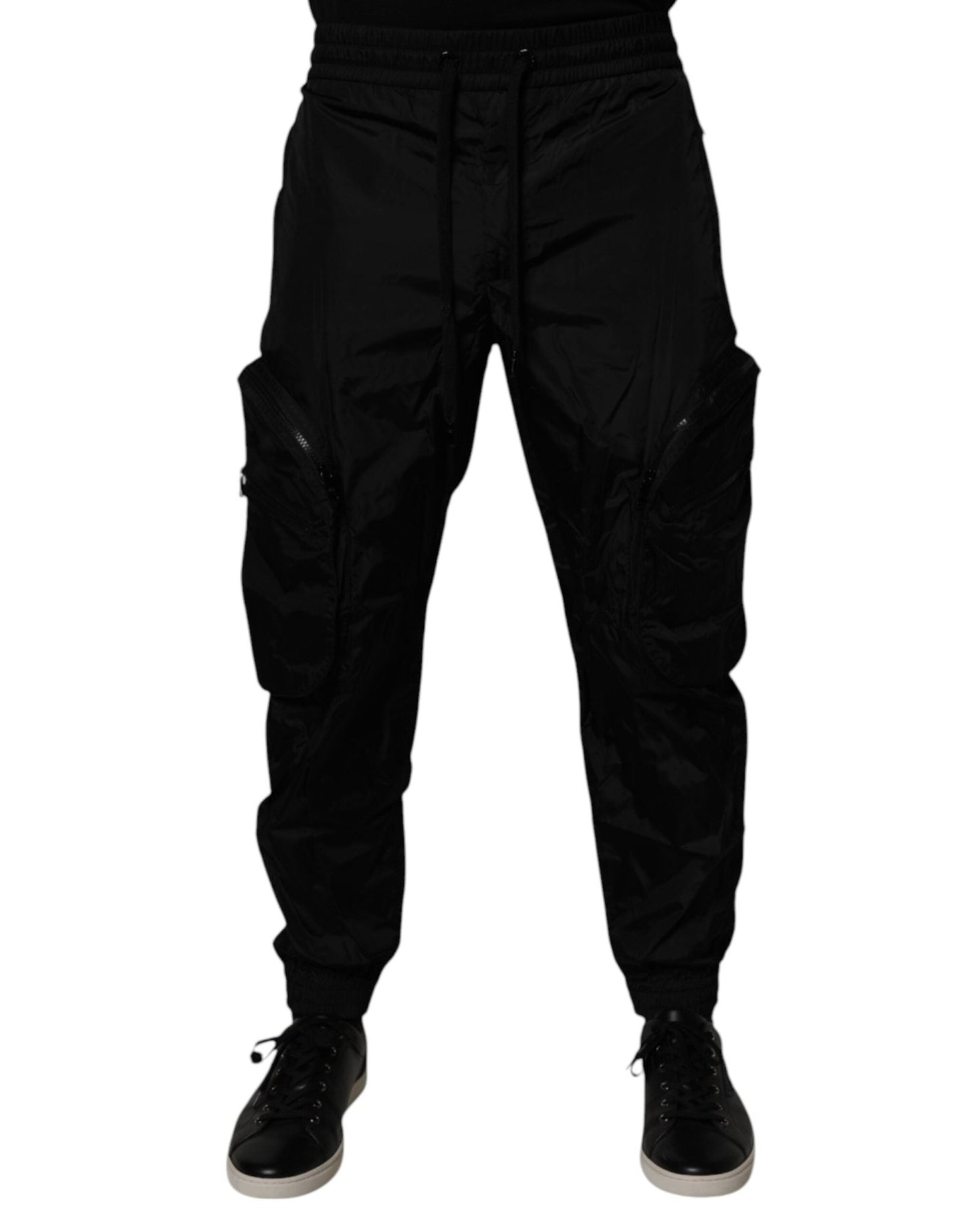 Dolce & Gabbana Black Nylon Cargo Jogger Men Sweatpants Pants - Sandy Store ByNet
