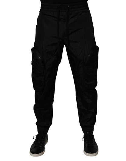 Dolce & Gabbana Black Nylon Cargo Jogger Men Sweatpants Pants - Sandy Store ByNet