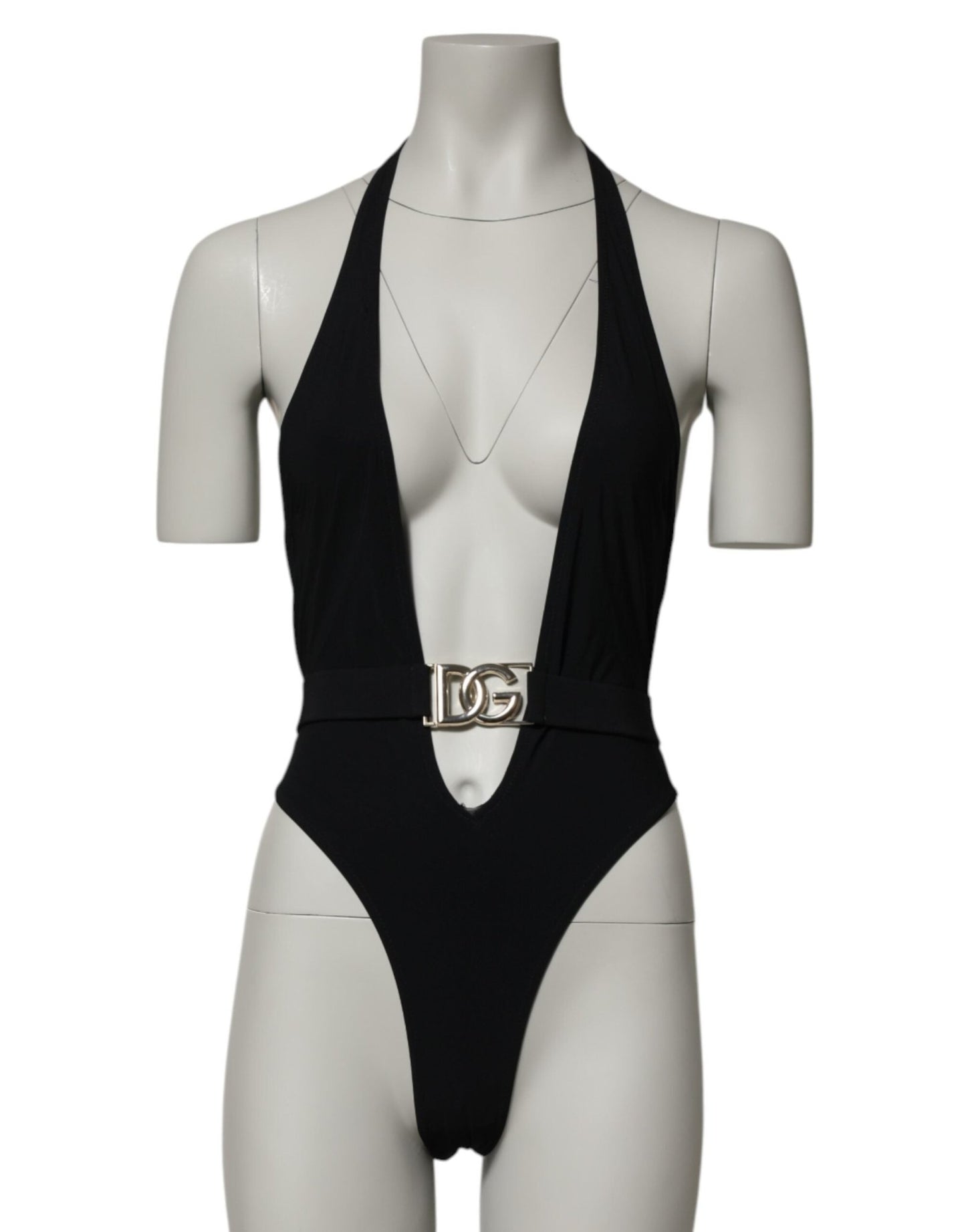 Dolce & Gabbana Black Nylon Deep V - Neck One Piece Swimwear – IT1 | XS par Dolce & Gabbana | Disponible sur Sandy Store ByNet