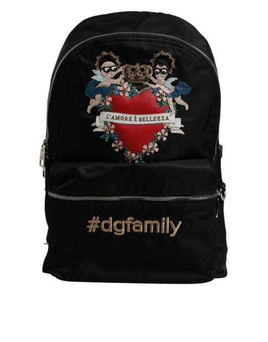 Dolce & Gabbana Black Nylon #DGFAMILY Embellished Backpack VULCANO Bag - Sandy Store ByNet