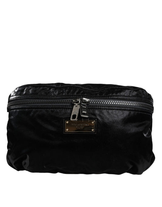 Dolce & Gabbana Black Nylon Fabric Belt Waist Fanny Pack Bag - Sandy Store ByNet