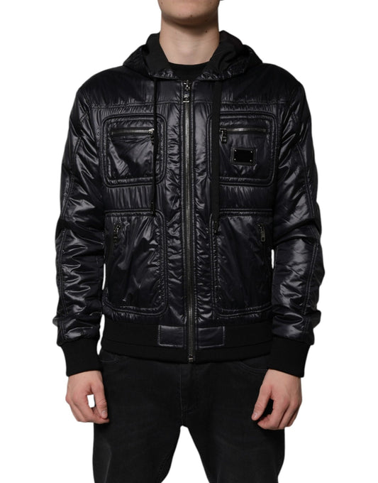 Dolce & Gabbana Black Nylon Hooded Full Zip Blouson Jacket – IT50 | L par Dolce & Gabbana | Disponible sur Sandy Store ByNet