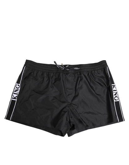 Dolce & Gabbana Black Nylon KING Sideband Men Boxer Shorts Swimwear – IT6| L par Dolce & Gabbana | Disponible sur Sandy Store ByNet