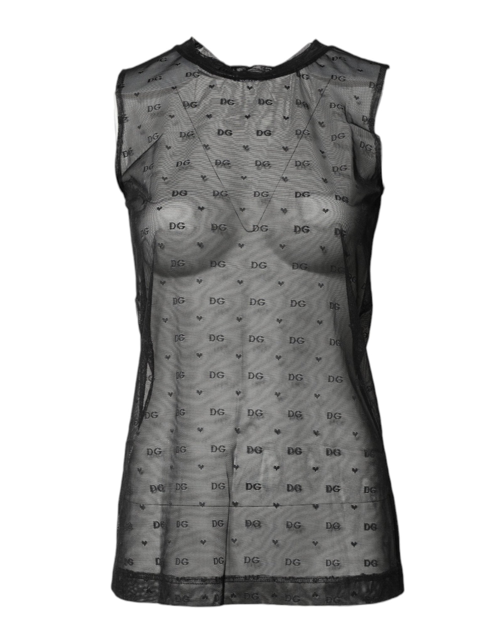Dolce & Gabbana Black Nylon Logo Monogram Sleeveless Tank Top - Sandy Store ByNet