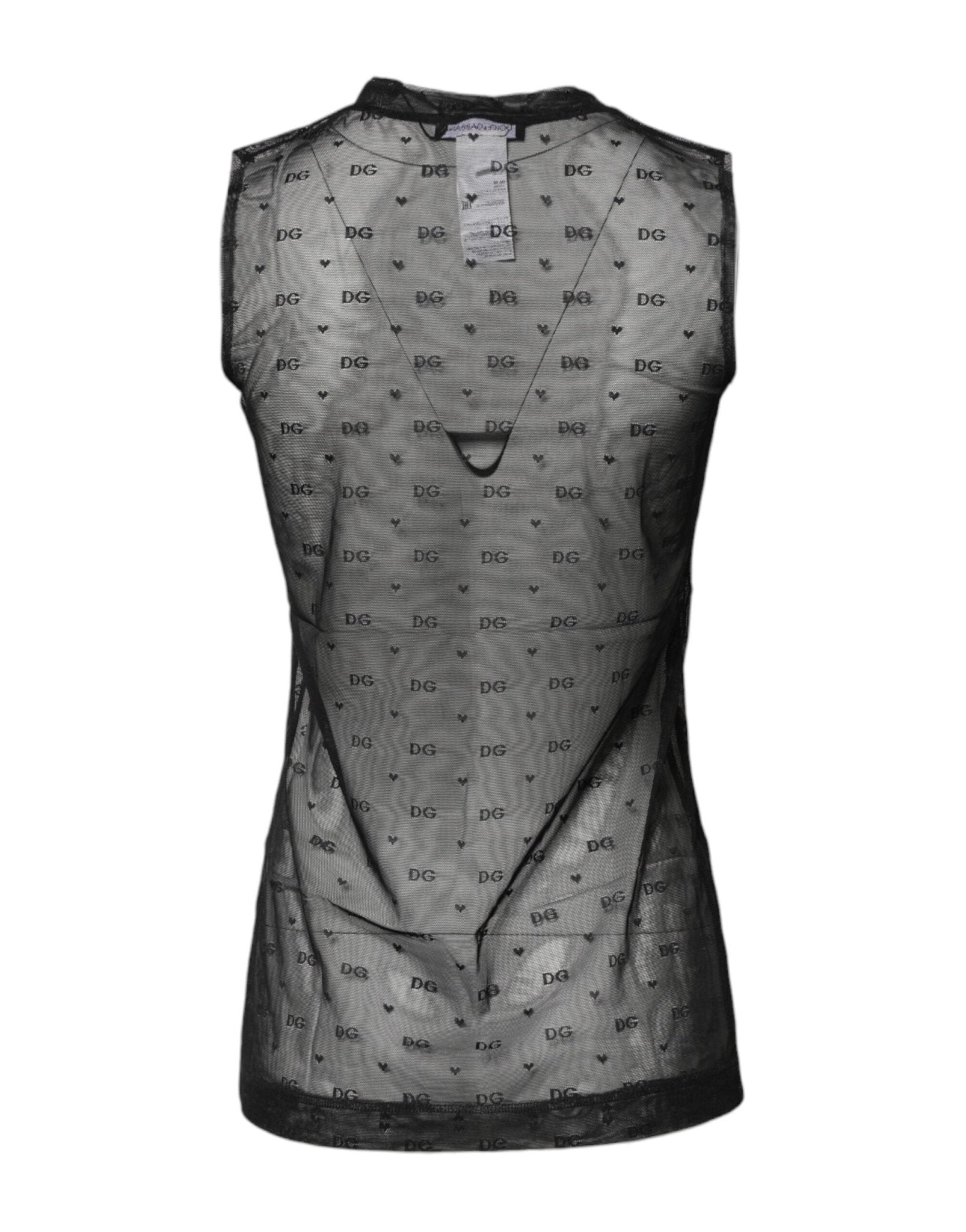 Dolce & Gabbana Black Nylon Logo Monogram Sleeveless Tank Top - Sandy Store ByNet