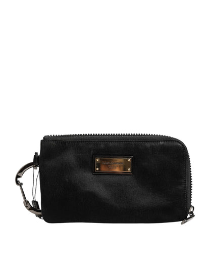 Dolce & Gabbana Black Nylon Logo Plaque Keyring Pouch Clutch Bag – par Dolce & Gabbana | Disponible sur Sandy Store ByNet