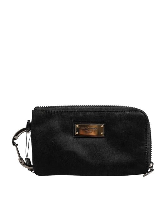 Dolce & Gabbana Black Nylon Logo Plaque Keyring Pouch Clutch Bag – par Dolce & Gabbana | Disponible sur Sandy Store ByNet