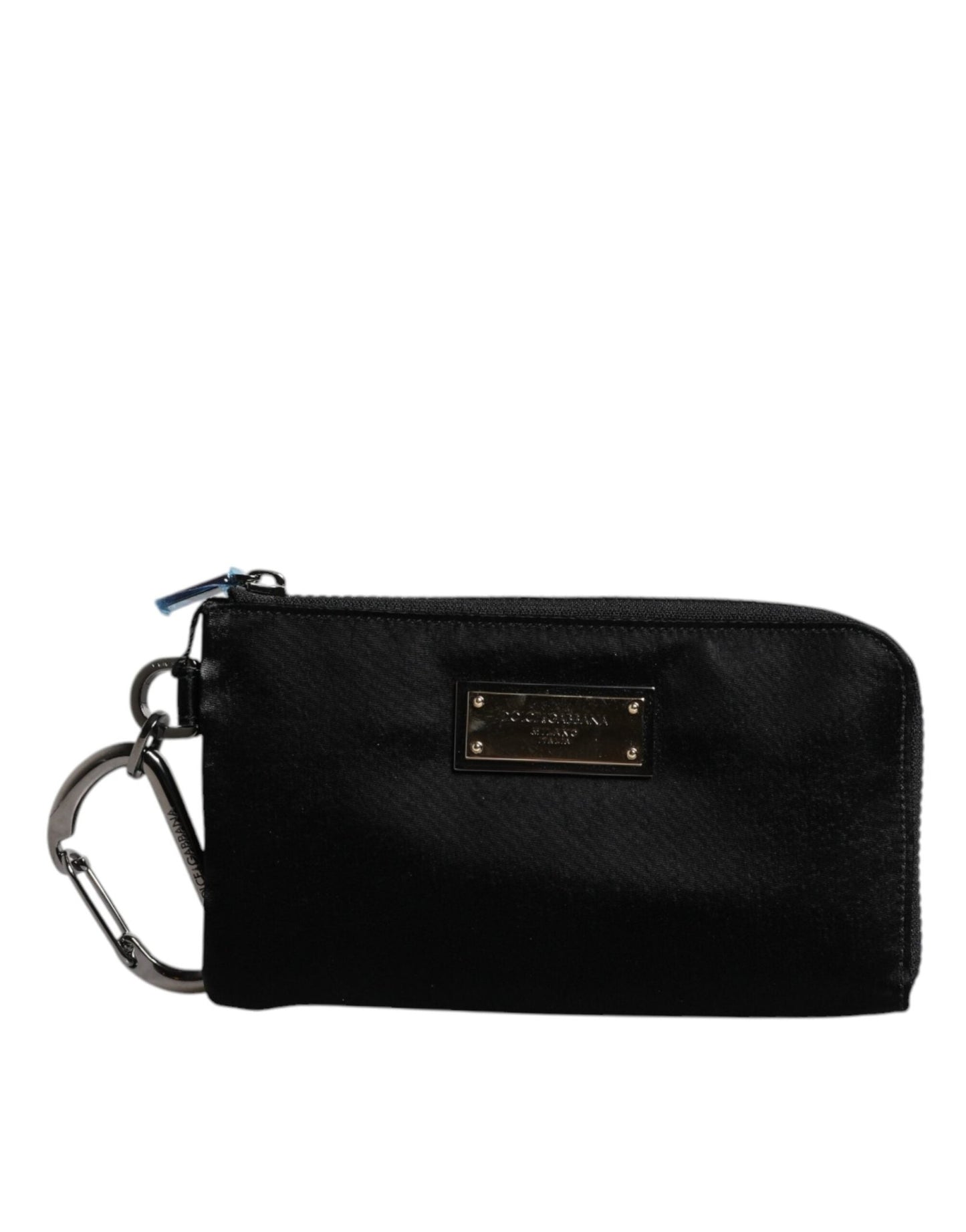 Dolce & Gabbana Black Nylon Logo Plaque Keyring Pouch Clutch Bag - Sandy Store ByNet