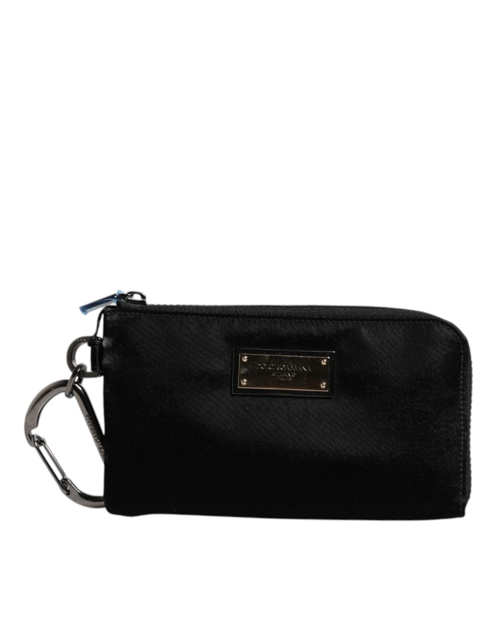 Dolce & Gabbana Black Nylon Logo Plaque Keyring Pouch Clutch Bag - Sandy Store ByNet