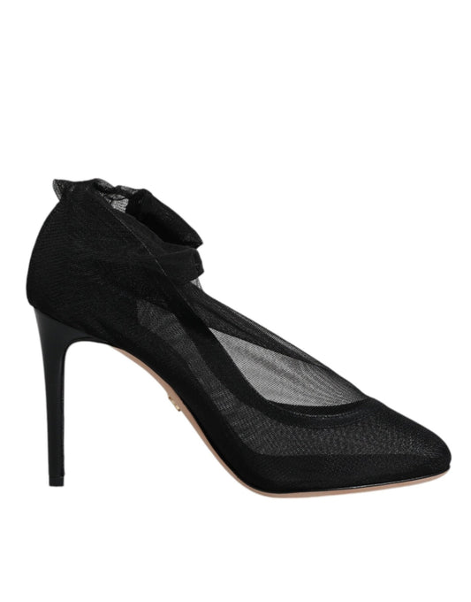 Dolce & Gabbana Black Nylon Mesh Sock Style Boots Shoes - Sandy Store ByNet