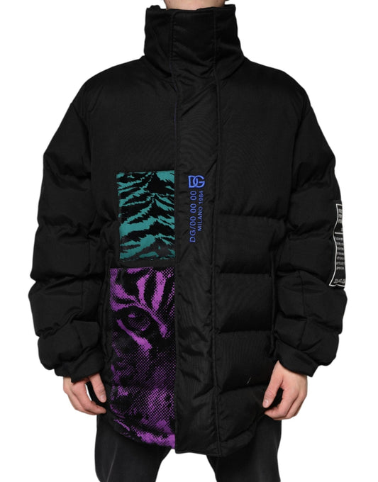 Dolce & Gabbana Black Nylon Puffer Men Full Zip Jacket – IT52 | XL par Dolce & Gabbana | Disponible sur Sandy Store ByNet