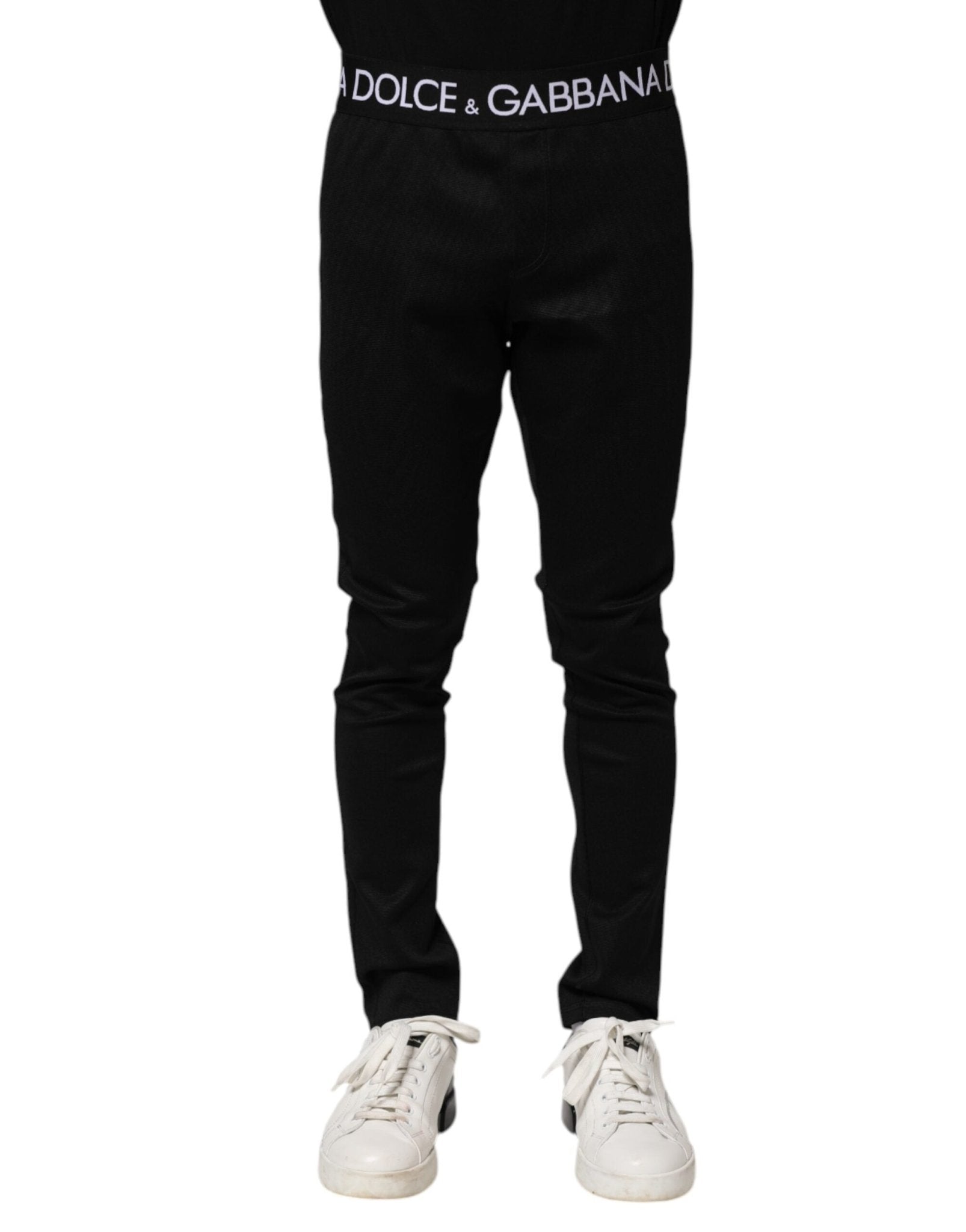 Dolce & Gabbana Black Nylon Skinny Men Jogger Pants – IT48 | M par Dolce & Gabbana | Disponible sur Sandy Store ByNet