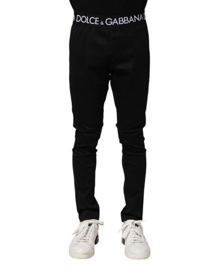 Dolce & Gabbana Black Nylon Skinny Men Jogger Pants – IT48 | M par Dolce & Gabbana | Disponible sur Sandy Store ByNet