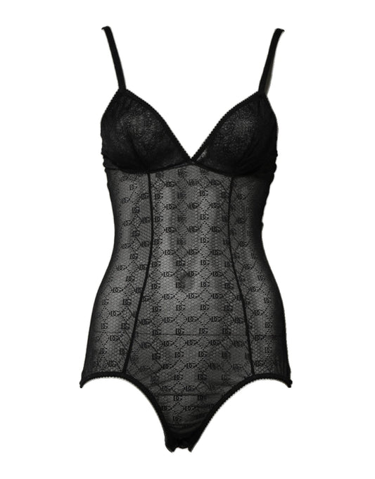 Dolce & Gabbana Black Nylon Stretch Bodysuit Lingerie Underwear – IT2 | S par Dolce & Gabbana | Disponible sur Sandy Store ByNet