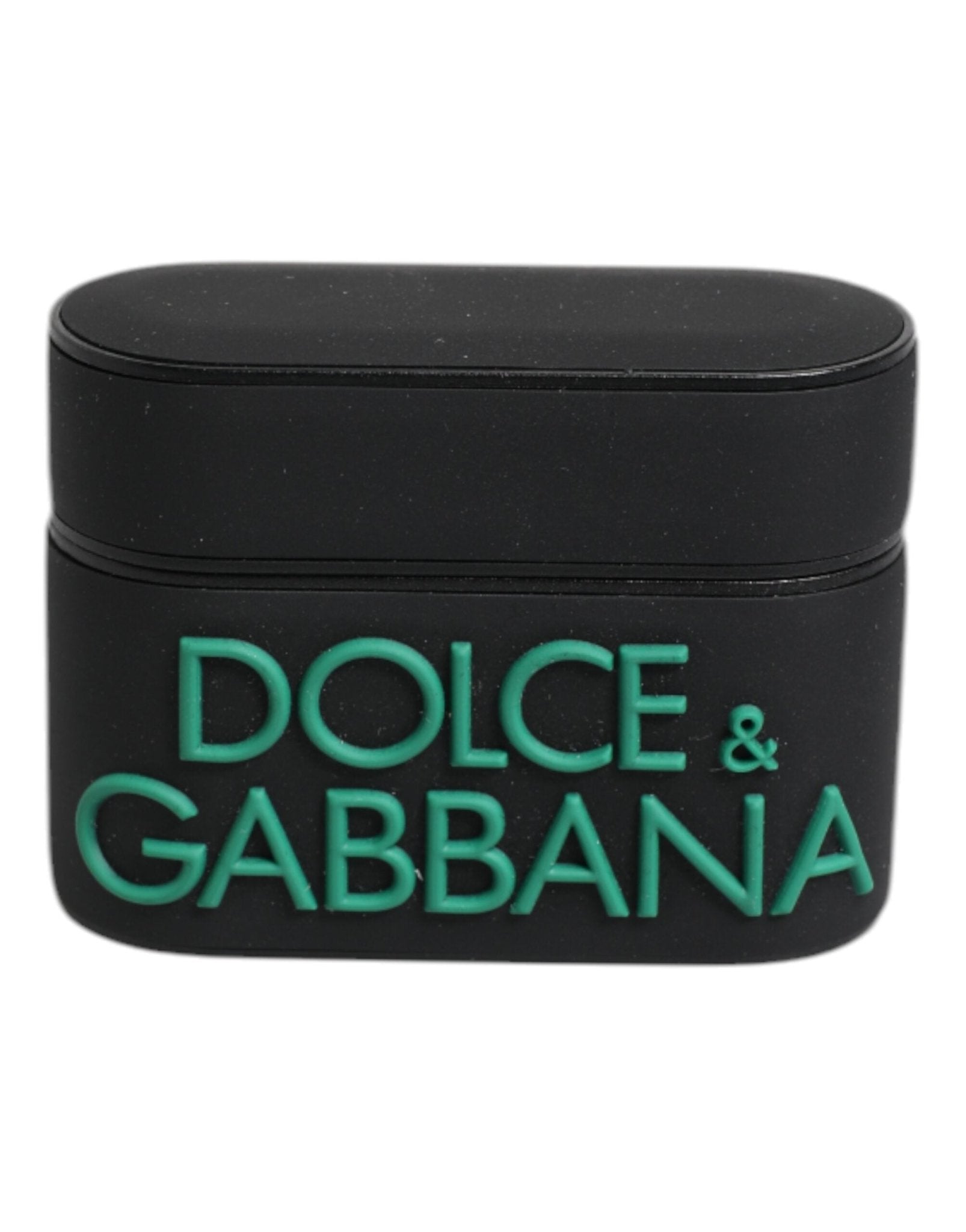 Dolce & Gabbana Black Orange Silicone Embossed Logo Airpods Case – par Dolce & Gabbana | Disponible sur Sandy Store ByNet