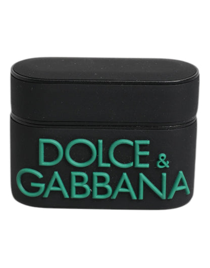 Dolce & Gabbana Black Orange Silicone Embossed Logo Airpods Case – par Dolce & Gabbana | Disponible sur Sandy Store ByNet
